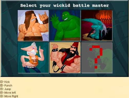 Epic Saga: Extreme Fighter (Browser) screenshot: Choose a warrior