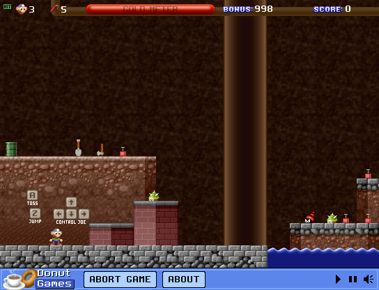 Gold Miner Joe (Browser) screenshot: Starting the first level.