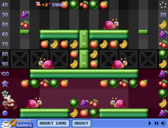 Superstar Chefs (Browser) screenshot: By picking many fruits in one jump you get bonus points!