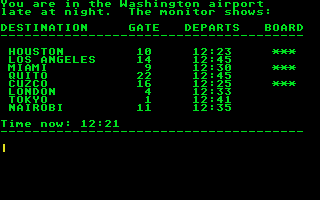 Amazon (Atari ST) screenshot: The airport.