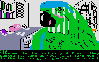 Amazon (Atari ST) screenshot: It's Paco the parrot.