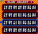 Scratch Golf (Game Gear) screenshot: Club selection... pretty meaningless to me...