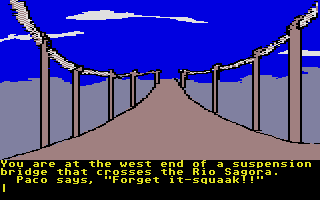 Amazon (Atari ST) screenshot: A rope bridge.