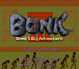 Bonk 3: Bonk's Big Adventure (TurboGrafx-16) screenshot: Title screen