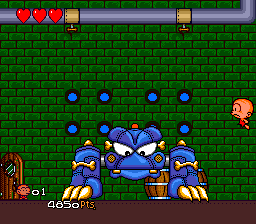 Bonk 3: Bonk's Big Adventure (TurboGrafx-16) screenshot: Boss fight