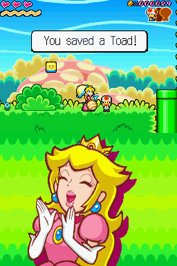 Super Princess Peach (Nintendo DS) screenshot: You did it, you found a Toad.