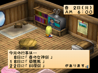 Bokujō Monogatari: Harvest Moon for Girl (PlayStation) screenshot: TV.