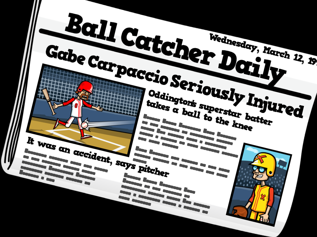 Baseball Riot (iPad) screenshot: Ball catcher daily