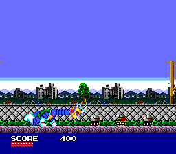 Bravoman (TurboGrafx-16) screenshot: Attacking tiny tanks with a head-butt