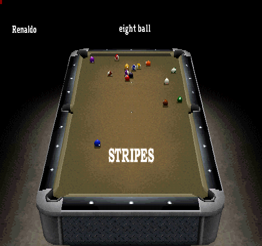 Backstreet Billiards (PlayStation) screenshot: ...Eight ball. Stripes.