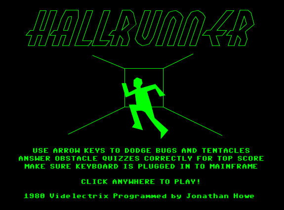 Hallrunner (Browser) screenshot: Title screen