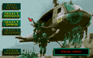 Special Forces (Atari ST) screenshot: Main menu