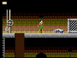 X-Men: Mojo World (SEGA Master System) screenshot: About to fight a war beast with Rogue
