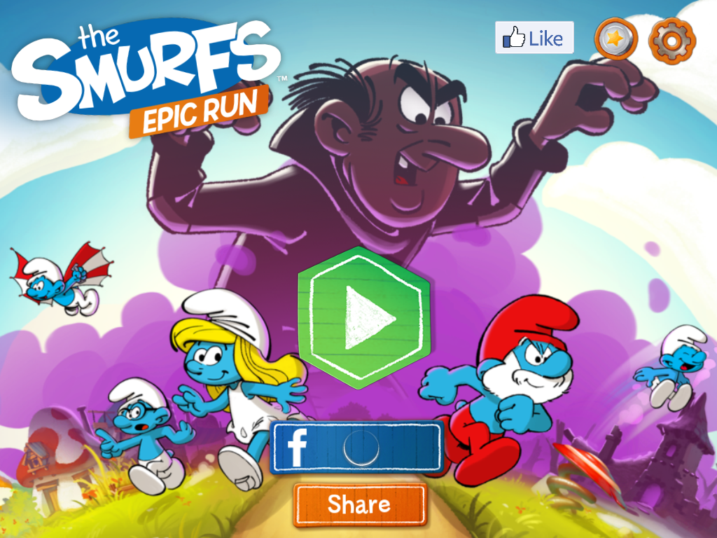The Smurfs: Epic Run (iPad) screenshot: Title screen