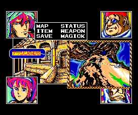 Exile (MSX) screenshot: Choose where to travel on the map