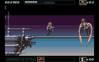 Wolfchild (Atari ST) screenshot: Defeat him to get to the next part