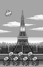 Tane o Maku Tori (WonderSwan) screenshot: The game ends in Paris.