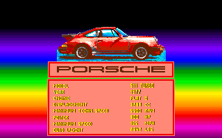 Crazy Cars (Amiga) screenshot: Your second car is a porsche