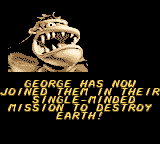 Rampage 2: Universal Tour (Game Boy Color) screenshot: George has now joined the team.