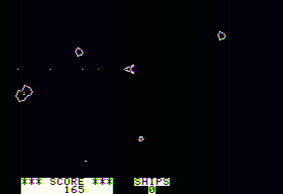 Screenshot of Asteroids in Space (Apple II, 1980) - MobyGames