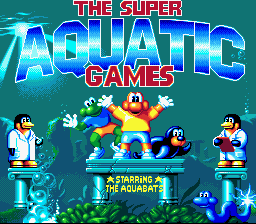 The Super Aquatic Games (SNES) screenshot: Title screen