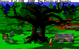 King's Quest IV: The Perils of Rosella (Amiga) screenshot: A graveyard.