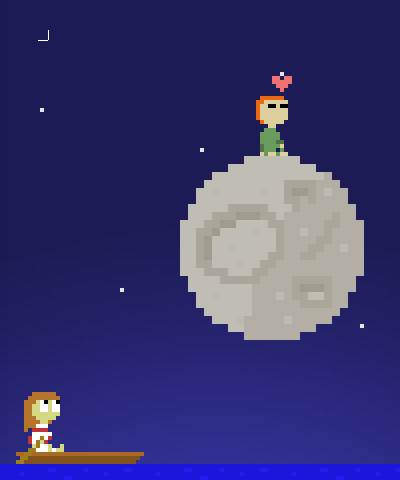 I wish I were the Moon (Browser) screenshot: The setting at the start of the game - soon it will look completely different.