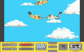Sly Spy: Secret Agent (Atari ST) screenshot: Poor bird flies up in the air, never getting anywhere