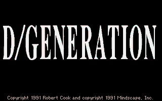 D/Generation (Atari ST) screenshot: Title screen