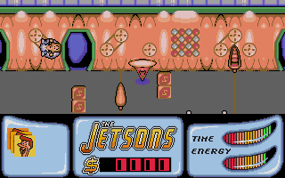 Jetsons: The Computer Game (Atari ST) screenshot: Got caught in a wheel