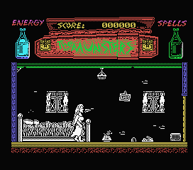 The Munsters (MSX) screenshot: You start in Lily's bedroom.