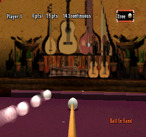 Backstreet Billiards (PlayStation) screenshot: Ball In Hand.