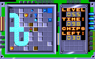Chip's Challenge (Amiga) screenshot: Level 55 - Potpourri.