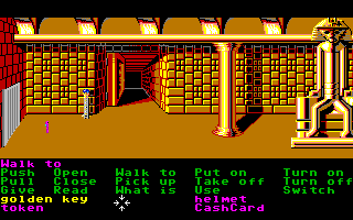 Zak McKracken and the Alien Mindbenders (Amiga) screenshot: Inside of the Great Chamber on Mars.