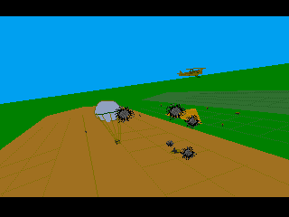 Wings (Amiga) screenshot: The German observation balloon is guarded by AA-fire