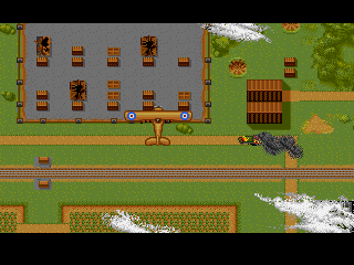 Wings (Amiga) screenshot: Dropped a bomb on an enemy supply truck