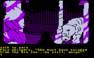 Amazon (Atari ST) screenshot: What's a hippo doing in the Amazon?