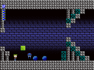 Lyle in Cube Sector (Windows) screenshot: Green Cubes don't vanish after being thrown. They're recyclable!