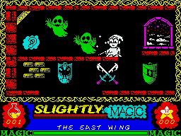 Slightly Magic (ZX Spectrum) screenshot: Gotta get rid of them ghosts...