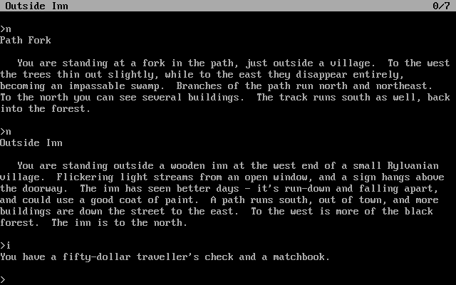The Horror of Rylvania (DOS) screenshot: Inventory