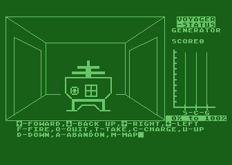 Voyager I: Sabotage of the Robot Ship (Atari 8-bit) screenshot: Found a generator.