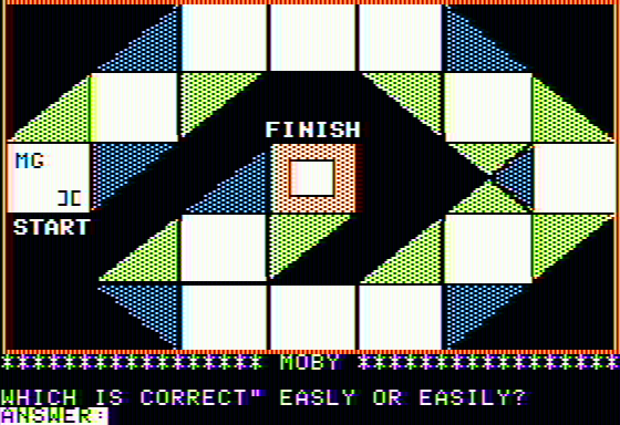 English Challenge (Apple II) screenshot: A spelling question