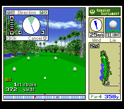 True Golf Classics: Waialae Country Club (SNES) screenshot: The 2nd hole