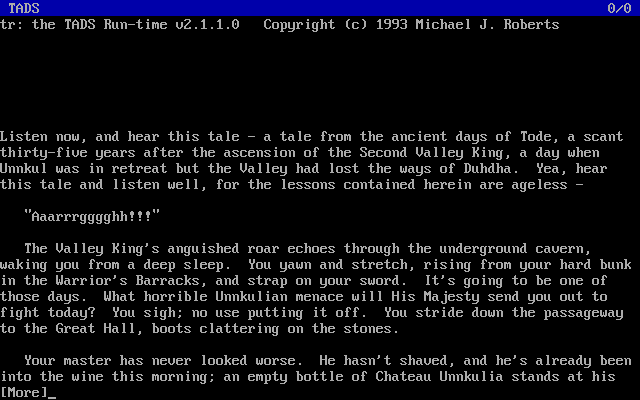 Unnkulia Zero: The Search for Amanda (DOS) screenshot: Story line
