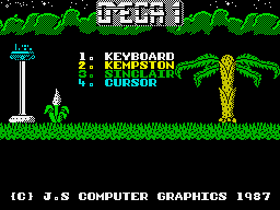 Omega One (ZX Spectrum) screenshot: Select controls