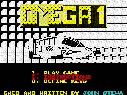 Omega One (ZX Spectrum) screenshot: Title screen