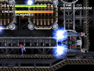 Strider 2 (PlayStation) screenshot: The boss is this machine on tracks