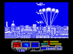 Sly Spy: Secret Agent (ZX Spectrum) screenshot: Landing