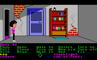 Maniac Mansion (Amiga) screenshot: In a storage room.
