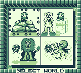 Boulder Dash (Game Boy) screenshot: World selection